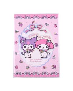 Kuromi & My Melody - Holographic Softcover Notebook - Pastel Flower - A5 - Checkered